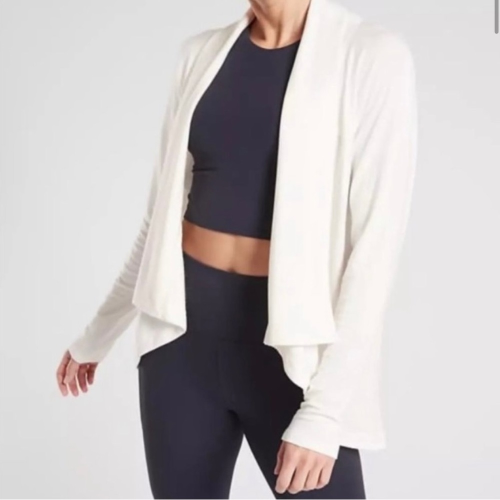 Athleta Cream Nirvana Wear Two Ways Wrap - Size Large